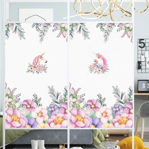 Window Film Privacy Horse Frosted Glass Sticker UV Blocking Heat Control Window Coverings Window Tint for Homedecor