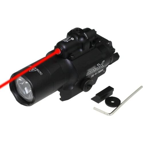 Weapon Handgun Light X400U Flashlight LED Light With Red Laser Sight For Hunting Rifle Airsoft Pistol