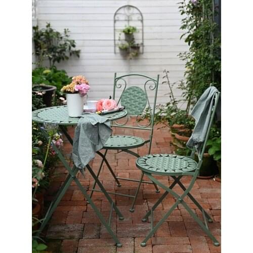 Outdoor table and chair villa courtyard garden park balcony coffee table wrought iron outdoor dining table and chair combination