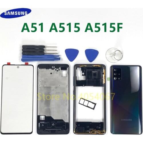 Full Housing Replacement For Samsung Galaxy A51 A515 A515F Complete Case Parts Front Screen Glass Lens Middle Frame Back Cover
