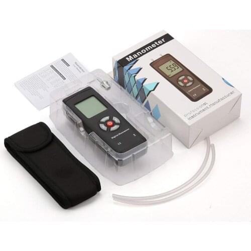 Professional Differential Manometer Gauge with Large LCD Backlight Digital Piezometer Air Pressure Meter