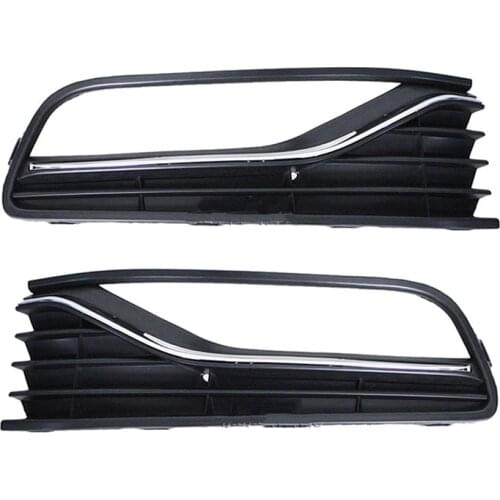 Auto Front Left Right Bumper Fog Light Lamp Chrome Grill for VW Polo Hatchback 2014 2015 2016 2017 2018 6RD853665F 6RD853666F