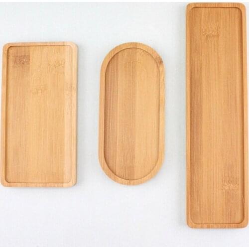 Rectangle Solid Wood Pan Plate Storage Fruit Dishes Saucer Tea Tray Dessert Dinner Plate Sushi Serving Tray Flower Pot Bracket