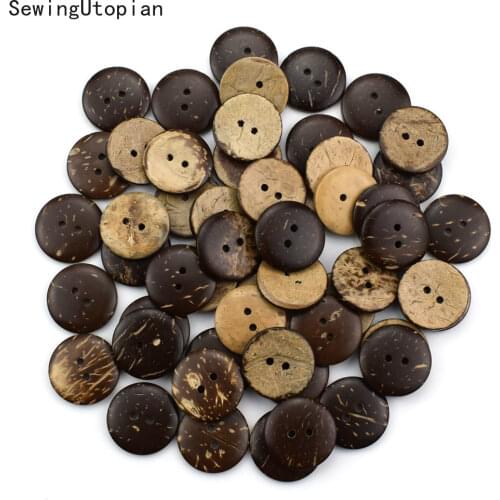 Natural Coconut Buttons Diy Sewing Garment Accessories Wooden Flatback Button for Scrapbooking Decoration