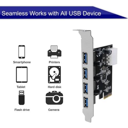 Hot 4-port USB 3.0 PCI-e Expansion Card PCI Express PCIe USB 3.0 Hub Adapter 4-port USB 3 0 PCI E PCIe Express 1x