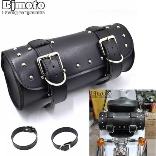 For Harley Cruiser Chopper Sportster Motorcycle Saddlebag Front Handlebar Rear Bags Tail Tool Bag Storage For Honda Kawasaki
