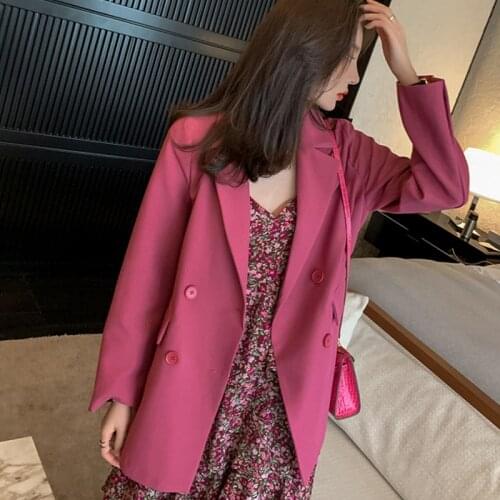 Loose Outerwear Women Suit Jacket Spring Summer Female Jacke 2020 Elegant Chic Double-breasted Women Blazer Femme Plus Size 3XL