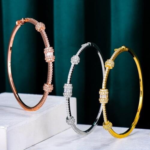 High Quality New HOT Bangle Romantic Luxury Gorgeous Bracelet for Girl Women Wedding Engagement Party Show Jewelry
