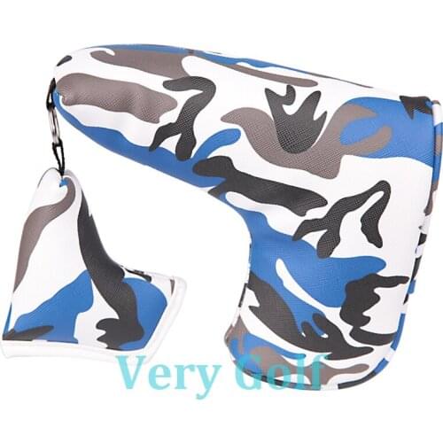 1pc Blue Camouflage Golf Club Blade Putter Head Cover Camou Putter Cover with Magnetic Closure