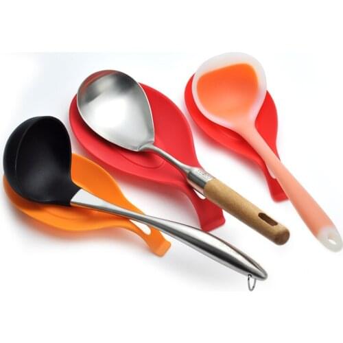 1pcs Insulation Silicone Spoon Rest Heat Resistant Glass Coaster Placemat Pot Spoon Holder Kitchen Tools Accessories 7zCF419