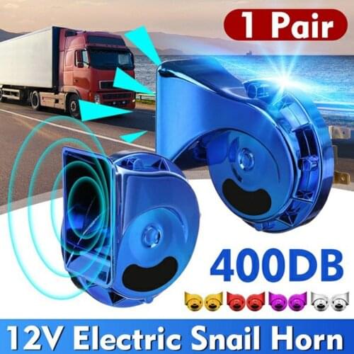 12V 1 Pair Electric Snail Horn Speeker Waterproof Universal Car Motorcycle Truck Boat 400DB Electric Loud Snail Air Horn Siren
