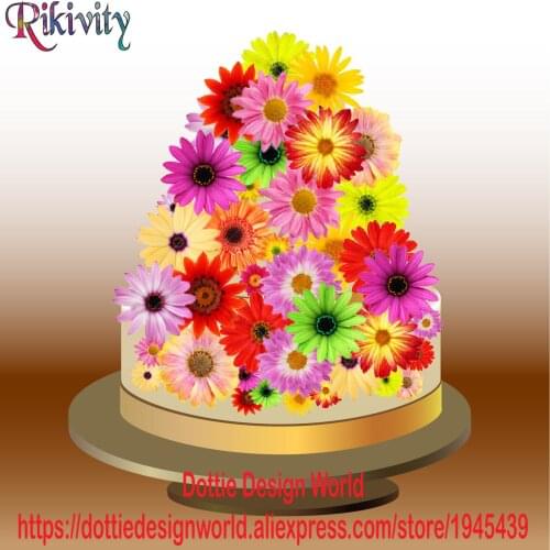 16 Big Mixed Flower Edible Cake Topper Wafer Rice Paper Cupcake Topper Wedding Engagement Birthday Christmas Cake Decoration