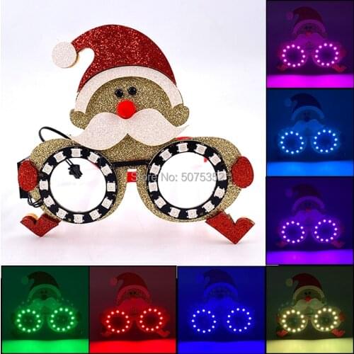 2021New Christmas Glasses New Year Party Glasses LED Party Glasses LED Glasses Glowing Glasses Eve Festival Party Decoration