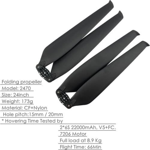 24 inch folding Propeller 2470 drone Propeller Nylon Multi Rotor Propeller Accessoriesor For Industrial Drone INNLOI