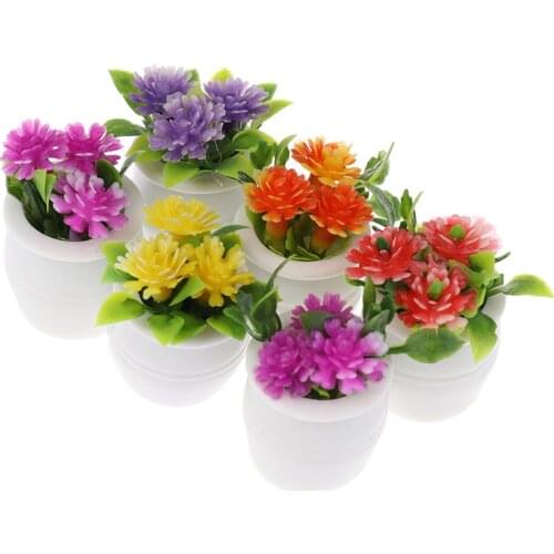 3pcs 1:12 Dollhouse Miniature Green Plant In Pot Simulation Potted plants