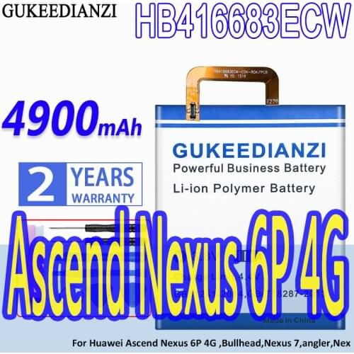GUKEEDIANZI Battery HB416683ECW 4900mAh For Huawei Ascend Nexus 6P 4G ,Bullhead,Nexus 7,angler,Nex Nexus6P Nexus4G Nexus7