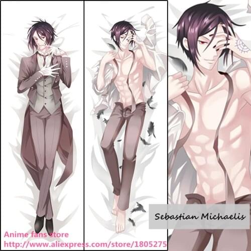 Anime Black Butler Sebastian Michaelis Cool Japanese Pillowcase Pillow Case Cover decorative Hugging Body Bedding
