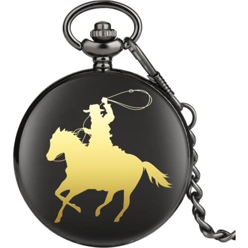 Cowboy Horse Riding Quartz Pocket Watch Classic Chain Pocket Jewelry FOB Watch Factory Direct Wholesale Dropshipping