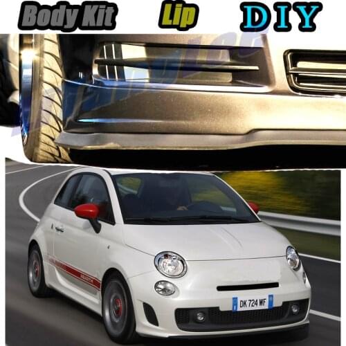 Car Bumper Lip Front Spoiler Skirt Deflector For Fiat Abarth 500 500C 2007~2020 Tune Car Modified Body Kit VIP Hella Flush Lips