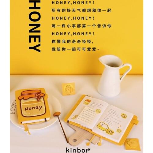 Kinbor Hand Notebook Creative Tent Set Gift Box Honey Cute Girl Heart Diary Record Account Female Student Gift