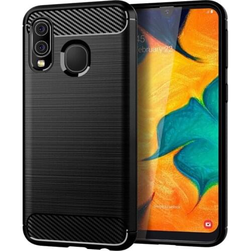 For Samsung Galaxy A40 A30 Case Carbon fiber Cover Shockproof Phone Case On For Samsung A 40 30 A20 Cover Full Protection Bumper