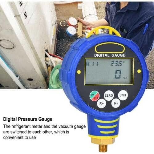1/8in NPT Low/High Digital Manifold Gauge Refrigeration Pressure Tester WK-688H/ R32 100Bar/10Mpa Vacuum Meter Pressure Gauge
