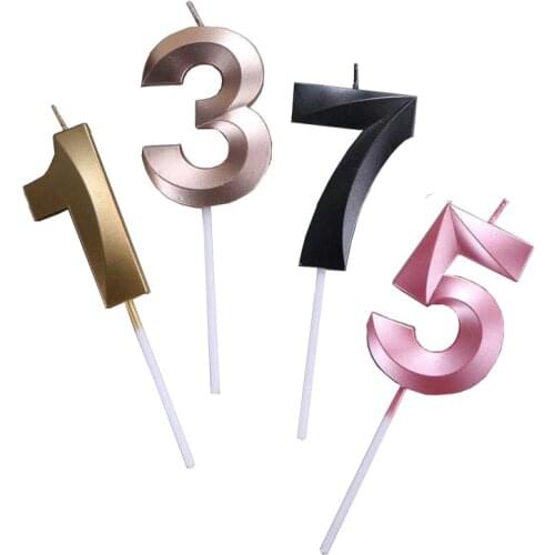 0-9 Numbers Happy Birthday Candles Home Decoration Accessories Candle Party Cake Topper Baby Shower for Girl Boy Kids Gift