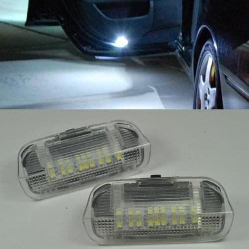 2PCS 18SMD LED Courtesy Lamp LEDs Side Door Light DC 12V White for VW Golf 5 6 7 Jetta MK5 MK6 MK7 CC Tiguan Passat B6 B7