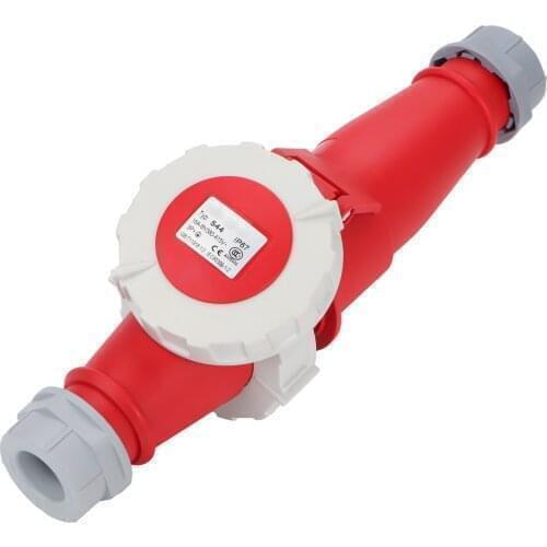 IP67 32A Waterproof Industry 5 Core Plug / Panel Mounted Electrical Connector