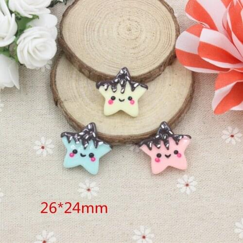 15pcs/lot resin smiling face DIY resin cabochons accessories mix colors for kids hair