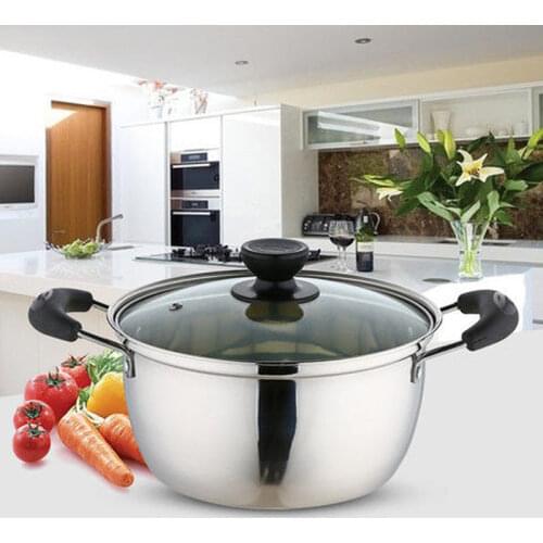 Soup Pot Stainless Steel Milk Pot Thick Single Layer Double Layer Soup Pot Steamer Non-stick Pot Small Cooker Soup Pot Porridge