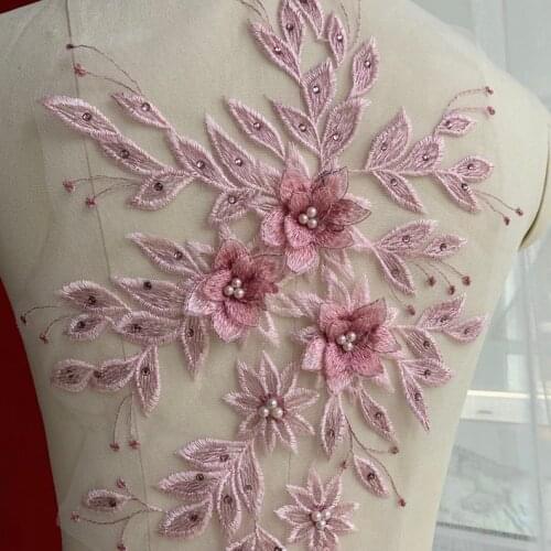 Nude Pink, 3D Lace Applique With Beaded For Lyrical Dance, Costumes, Ballet, Garments Or Jewelry Design 1pcs, New Item