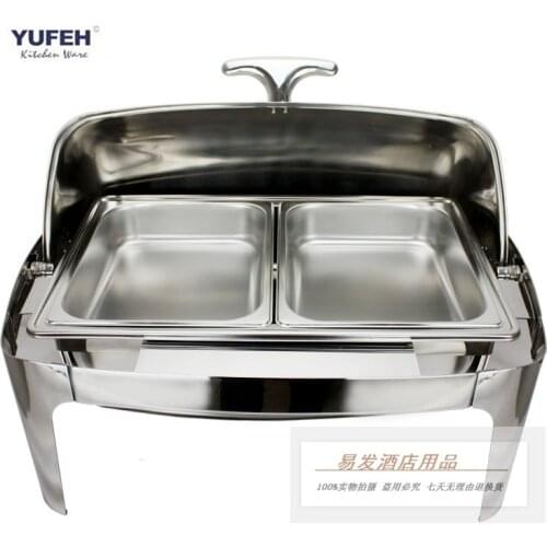 Square stainless steel buffet furnace luxury furnace insulation buffet tableware chafing