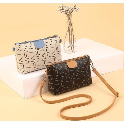 Fashion Womens Handbag PU Leather Letter Small Messenger Crossbody Bag Versatile Shoulder Bags Simplicity Purse