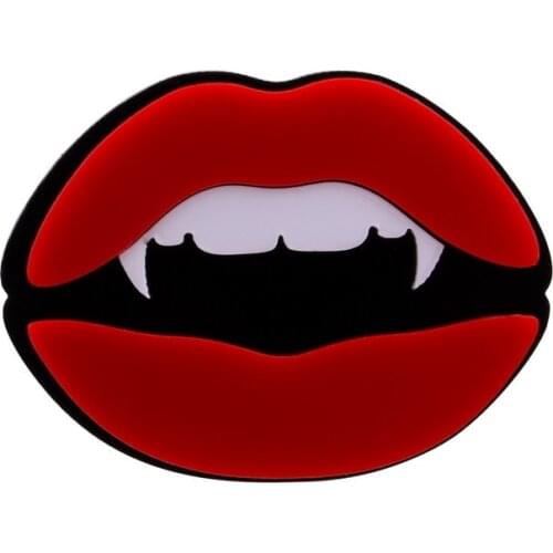 Fashion Acrylic Vampire Stud Earring Mouth Pendientes Trendy Red Lip Earrings for Women Christmas Jewelry Oorbellen Brincos