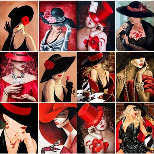 MomoArt 5D Diamond Painting Woman Cross Stitch Kits Diamond Mosaic Portrait Full Drill Square Embroidery New Arrival Home Decor