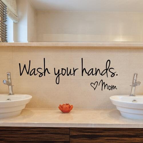 Wall Decal Vinyl Sticker Wash Your Hand Words Removable Bathroom Toilets Waterproof Art Decor Design Mural Poster DIY WW-309