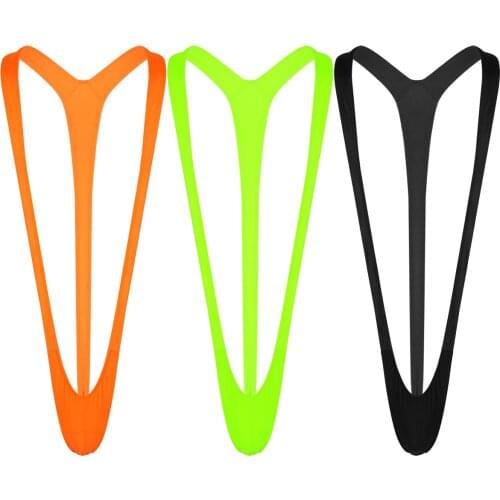 Summer Men Bright Color Stretchy Deep V-Neck Novelty Mankini Thongs Swimwear Male Holiday Swimming Beachwear Sexy Underwear