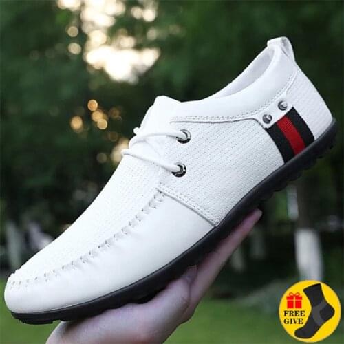 New Men Casual Shoes Soft Mens Leather Shoe Lightweight Office City Driving Shoes Sneakers Men Casual Loafers Zapatos De Hombre