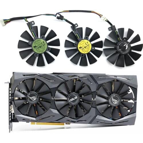 New 87MM T129215SU Graphics Card Cooling Fan for ASUS STRIX GTX 1060 1070 1080 1070Ti 1080Ti 980Ti /R9 390X R9 390 RX 480 580