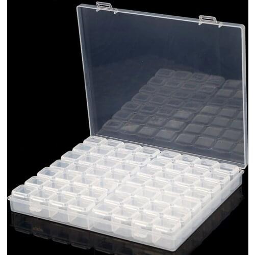 4/56/112 Slots Grids Storage Sticker Box Tool Diamond Painting Embroidery Accessories Bead Organizer Storage Case Container