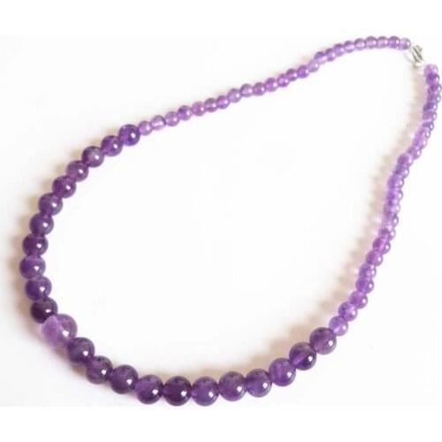 Natural Amethystine Necklace for Girls Feb. Pisces Birthstone necklace 925 silver Clasp free shipping TNL477