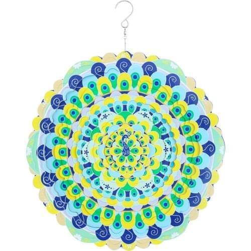 Widow Hanging Rotating Wind Chime 3D Dynamic Metal Wind Spinner Stainless Steel Colorful Home Garden Decor