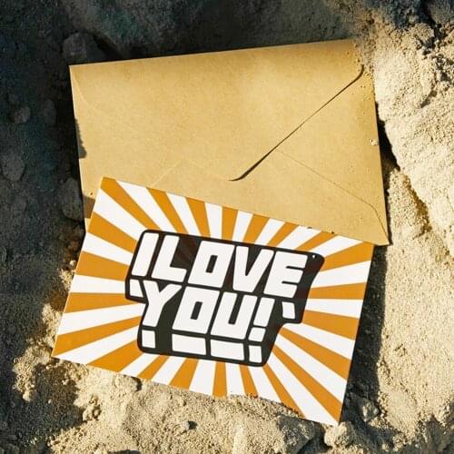 4Pcs/Set Greeting Card Birthday Postcard Celebrate Gift Valentine Day Supply