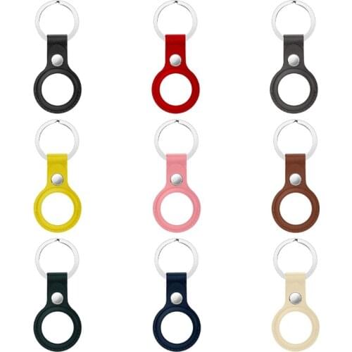 Durable Protective Cover PU Leather Case Shell Location Tracker Protector for AirTags Bluetooth Tracker Accessories X6HB