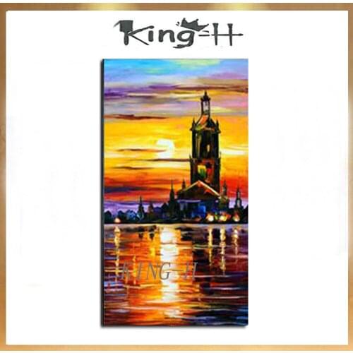 Professional Artist Pure Hand-painted High Quality Abstract Ship Oil Painting On Canvas Abstract Boat Decorative Canvas Painting