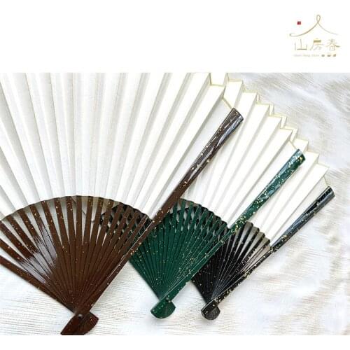 Mountain House Spring | Literati Fan Large Paint Gilding Fan Frame 9.5-Inch