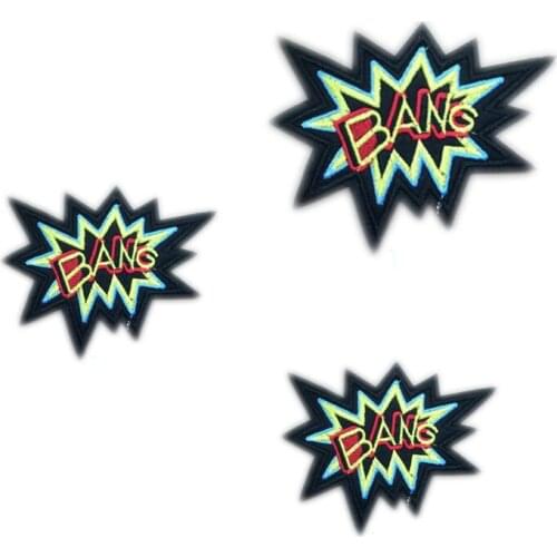 BANG Size:13.4x10.5cm DIY Patch Badge Embroidered Cute Badges Hippie Iron On Kids Cartoon For Clothes Stickers