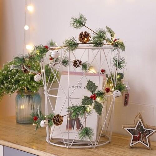 2m 20LEDs Christmas Rattan String Lights Needles Pine Cones Leaf Christmas LED Fairy String Lights Christmas Wedding Party Decor