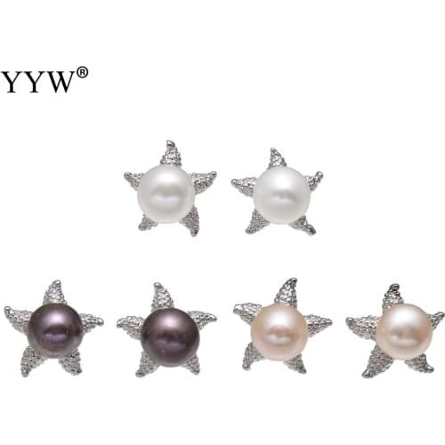 Stud Earrings Women Simple Fashion Wedding Jewelry Accessories Freshwater Pearl Earrings Famous Earrings Banquet Female Gifts